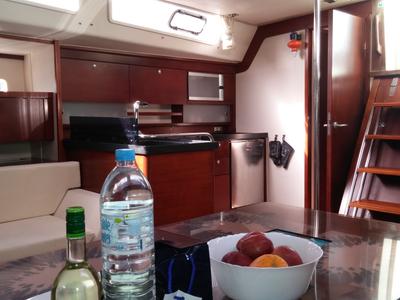 Galley of APOLLONIS, a Hanse Yachts Hanse 540e sailboat at Salamina Municipal Unit, Greece