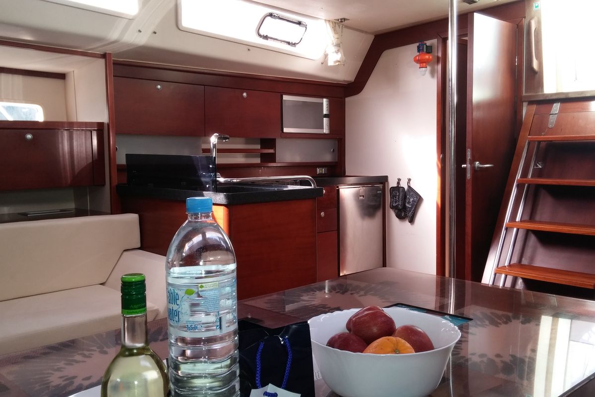 Galley of APOLLONIS, a Hanse Yachts Hanse 540e sailboat at Salamina Municipal Unit, Greece
