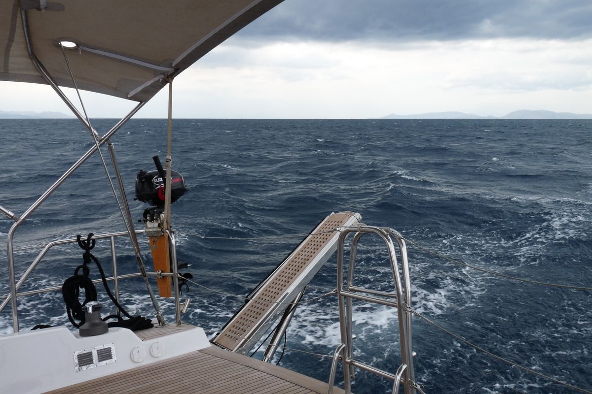 Deck of APOLLONIS, a Hanse Yachts Hanse 540e sailboat at Salamina Municipal Unit, Greece