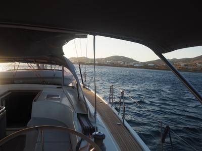 Cockpit of APOLLONIS, a Hanse Yachts Hanse 540e sailboat at Salamina Municipal Unit, Greece