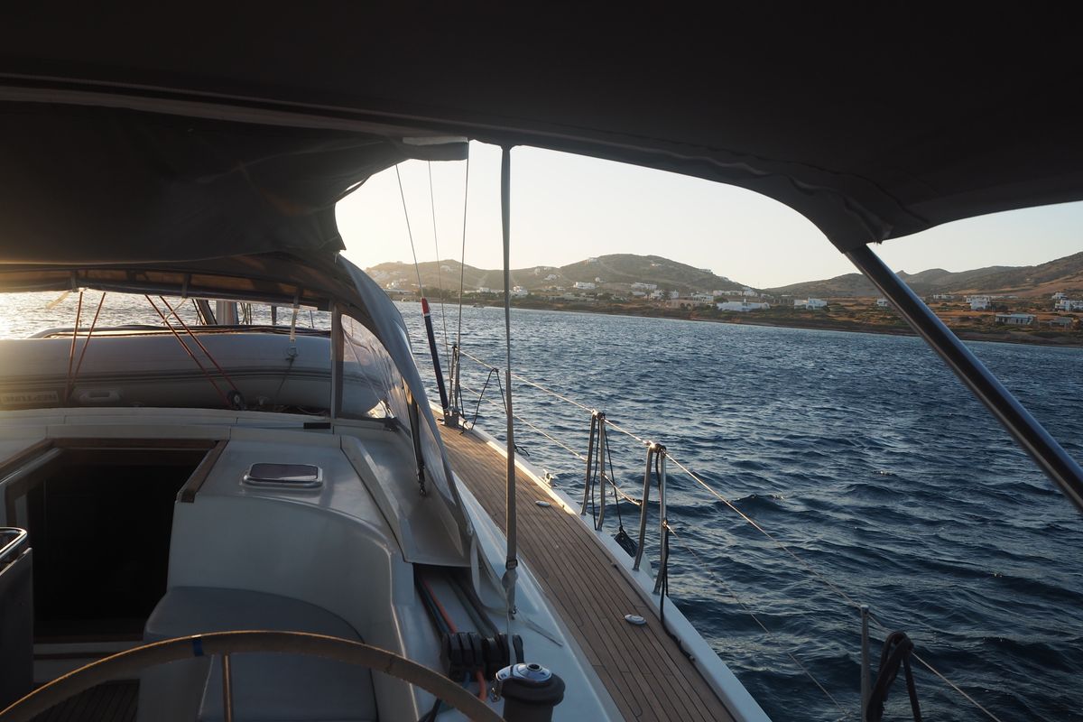 Cockpit of APOLLONIS, a Hanse Yachts Hanse 540e sailboat at Salamina Municipal Unit, Greece