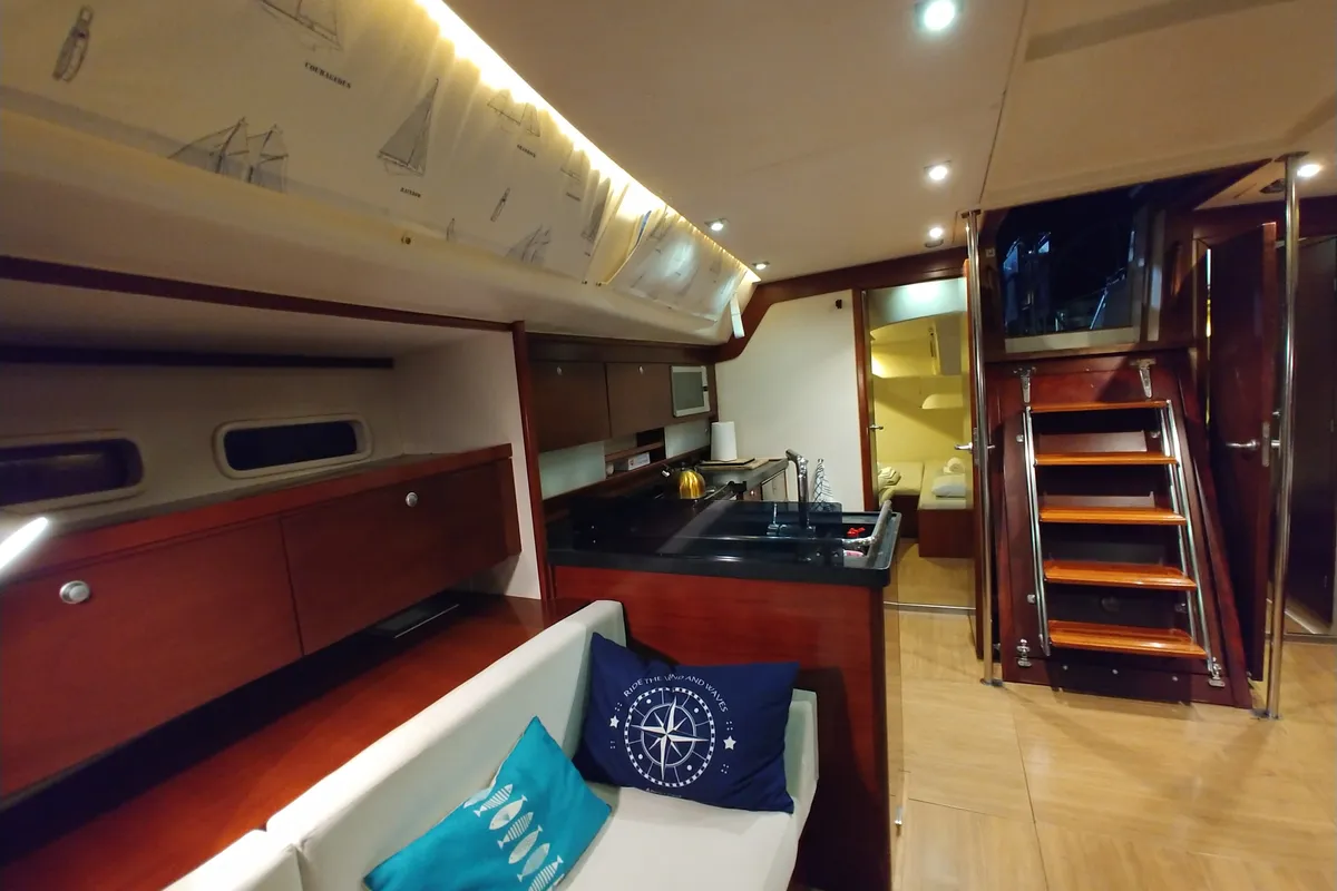 Salon of APOLLONIS, a Hanse Yachts Hanse 540e sailboat at Salamina Municipal Unit, Greece