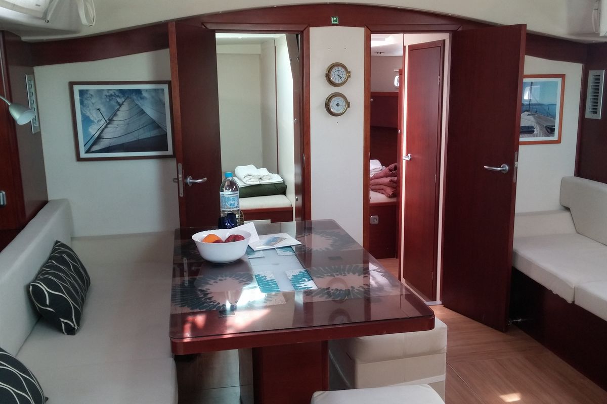 Salon of APOLLONIS, a Hanse Yachts Hanse 540e sailboat at Salamina Municipal Unit, Greece