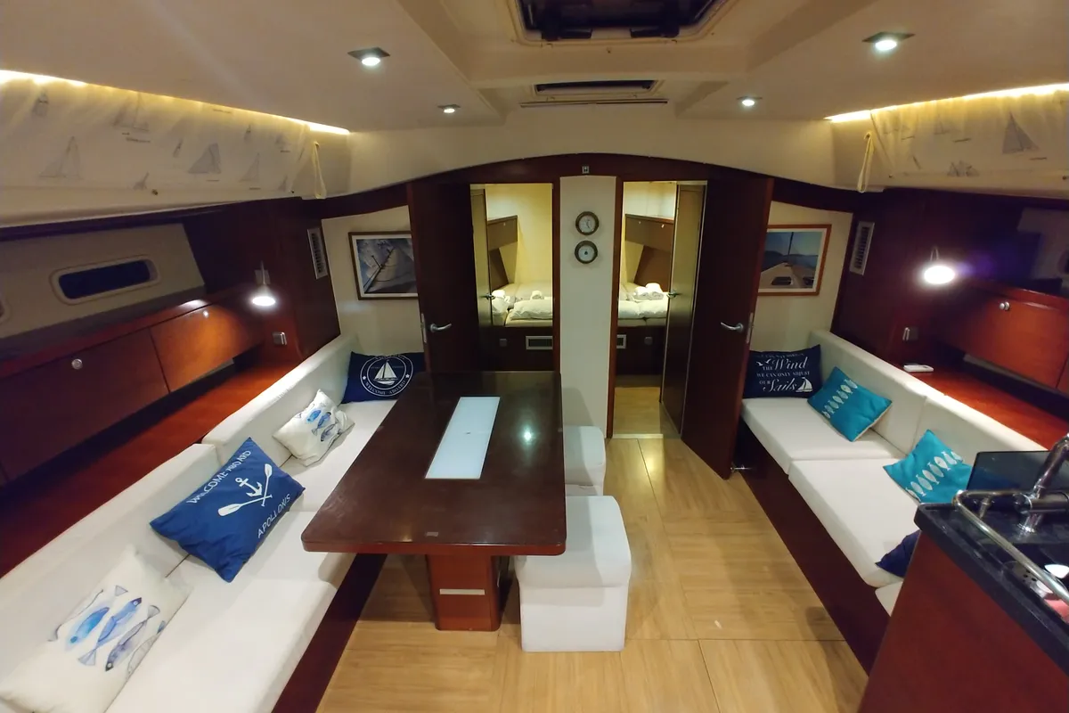 Salon of APOLLONIS, a Hanse Yachts Hanse 540e sailboat at Salamina Municipal Unit, Greece