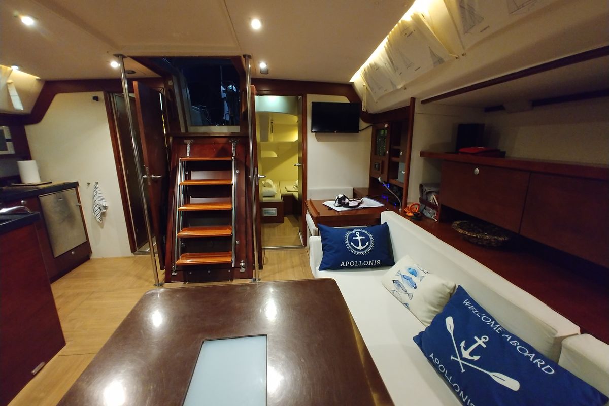 Salon of APOLLONIS, a Hanse Yachts Hanse 540e sailboat at Salamina Municipal Unit, Greece