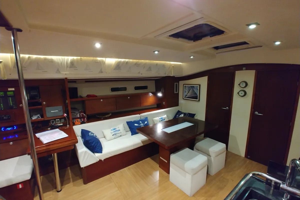 Salon of APOLLONIS, a Hanse Yachts Hanse 540e sailboat at Salamina Municipal Unit, Greece