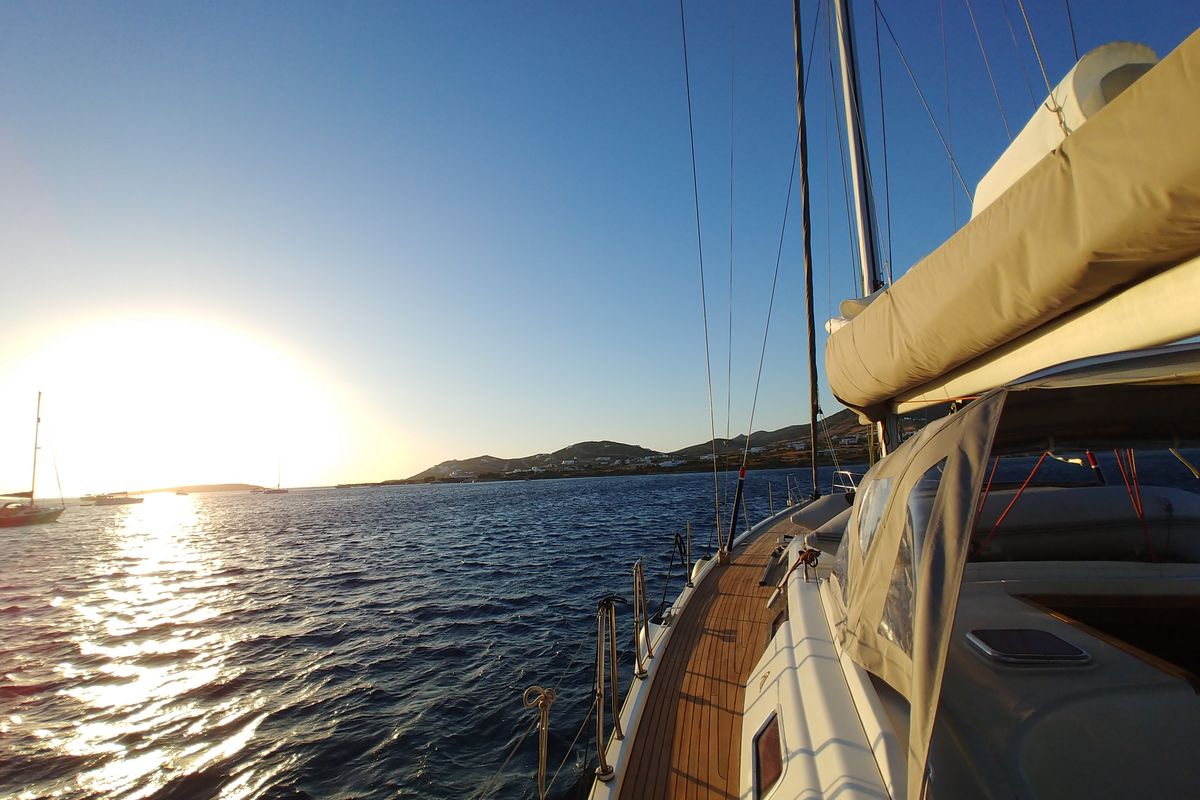 Deck of APOLLONIS, a Hanse Yachts Hanse 540e sailboat at Salamina Municipal Unit, Greece