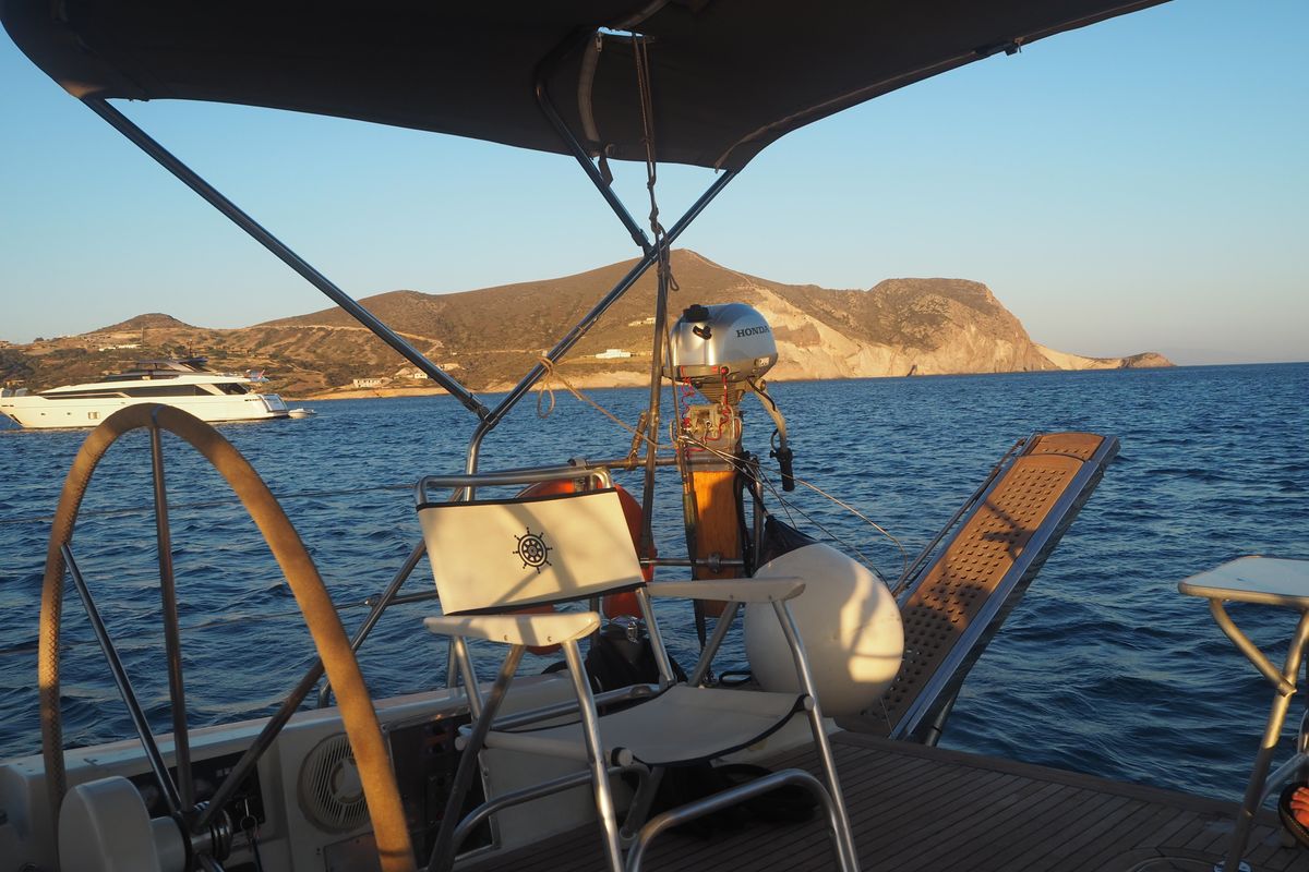 Deck of APOLLONIS, a Hanse Yachts Hanse 540e sailboat at Salamina Municipal Unit, Greece