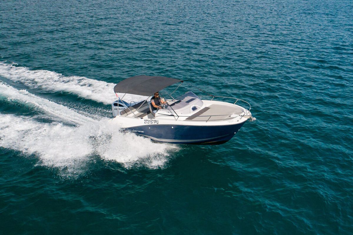 Exterior view of Cap Camarat 6.5 WA, a Jeanneau Cap Camarat 6.5 WA motorboat at Grad Pula, Croatia
