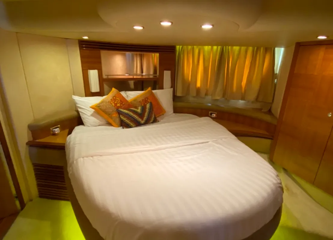 Cabin on Pillars, a Azimut 55 Fly yacht at Mai Khao, Thailand