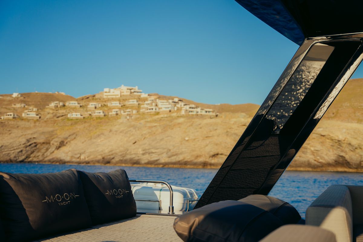 Deck of Honeymoon, a Gulet Moon Yacht 65 catamaran at Municipal Unit of Lefkada, Greece