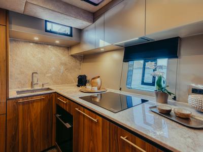 Galley of Honeymoon, a Gulet Moon Yacht 65 catamaran at Municipal Unit of Lefkada, Greece