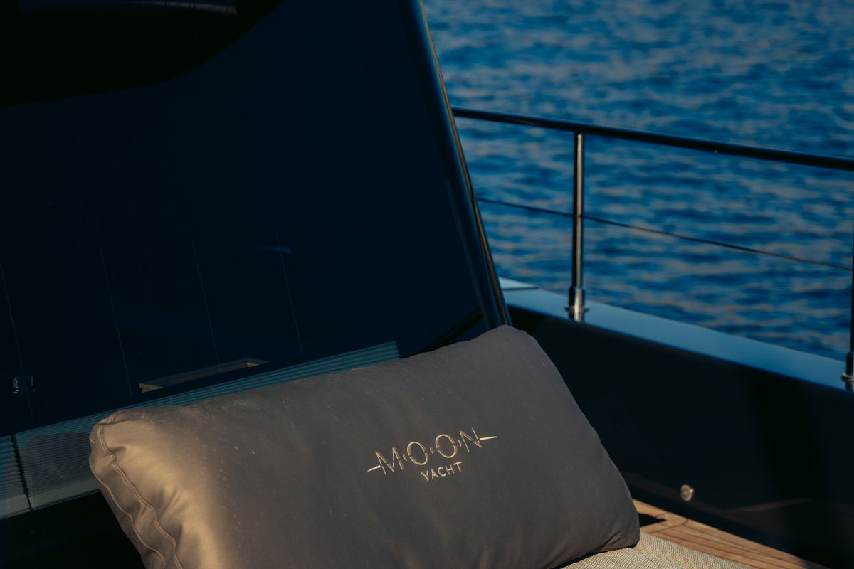 Deck of Honeymoon, a Gulet Moon Yacht 65 catamaran at Municipal Unit of Lefkada, Greece