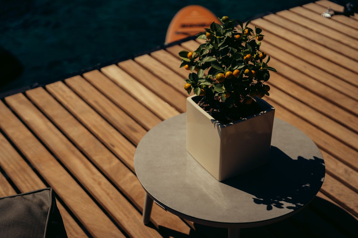Deck of Honeymoon, a Gulet Moon Yacht 65 catamaran at Municipal Unit of Lefkada, Greece
