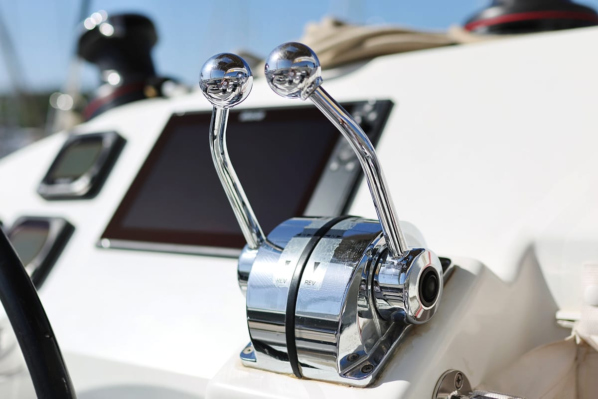 Cockpit of Kinga V, a Lagoon 400 S2 catamaran at Grad Vodice, Croatia