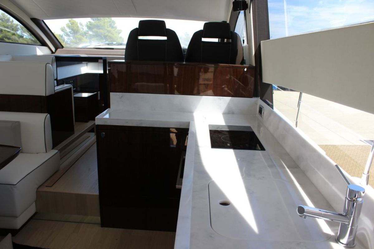 Galley of Lady Noble, a Fairline Boats Fairline Squadron 50 motorboat at Seget Donji, Croatia