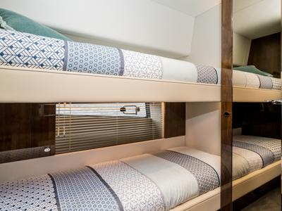 Cabin on Lady Noble, a Fairline Boats Fairline Squadron 50 motorboat at Seget Donji, Croatia