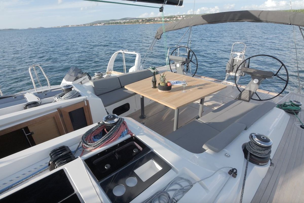 Cockpit of Maria, a More Boats More 55 sailboat at Seget Donji, Croatia