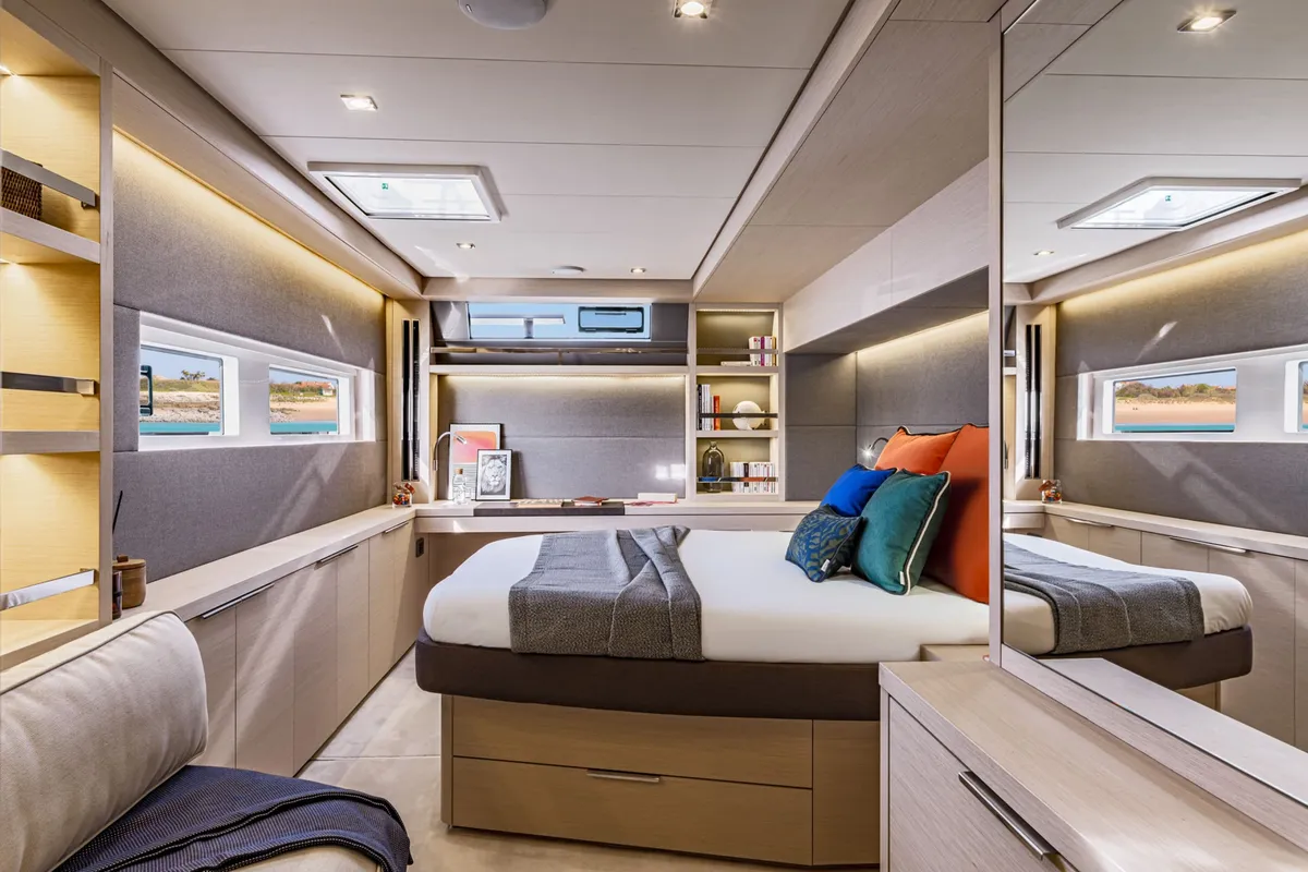 Cabin on LUZ DEL MAR, a Lagoon 55 catamaran at Santa Eulària des Riu, Spain