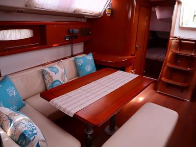 Salon of Fantasea, a Beneteau Oceanis 43 sailboat at Athens, Greece