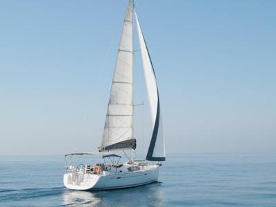 Cockpit of Fantasea, a Beneteau Oceanis 43 sailboat at Athens, Greece
