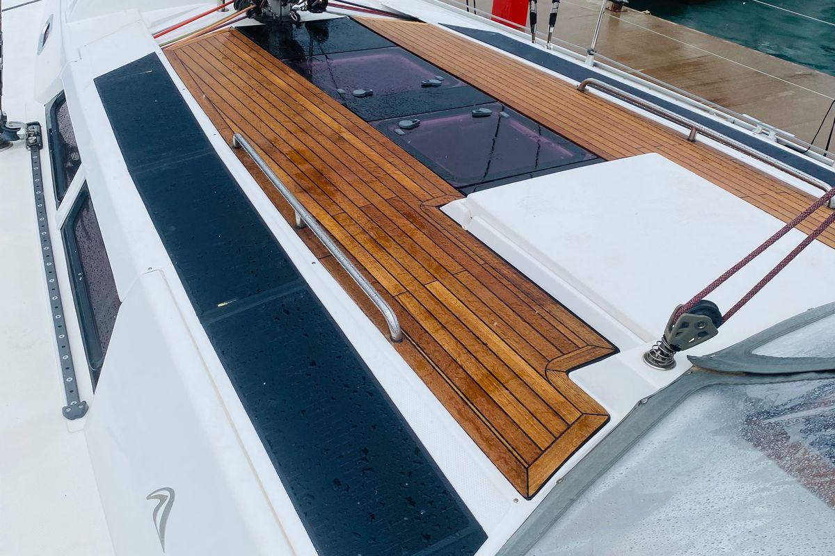 Deck of Performance Cruiser, a Hanse Yachts Hanse 430e sailboat at Grad Pula, Croatia