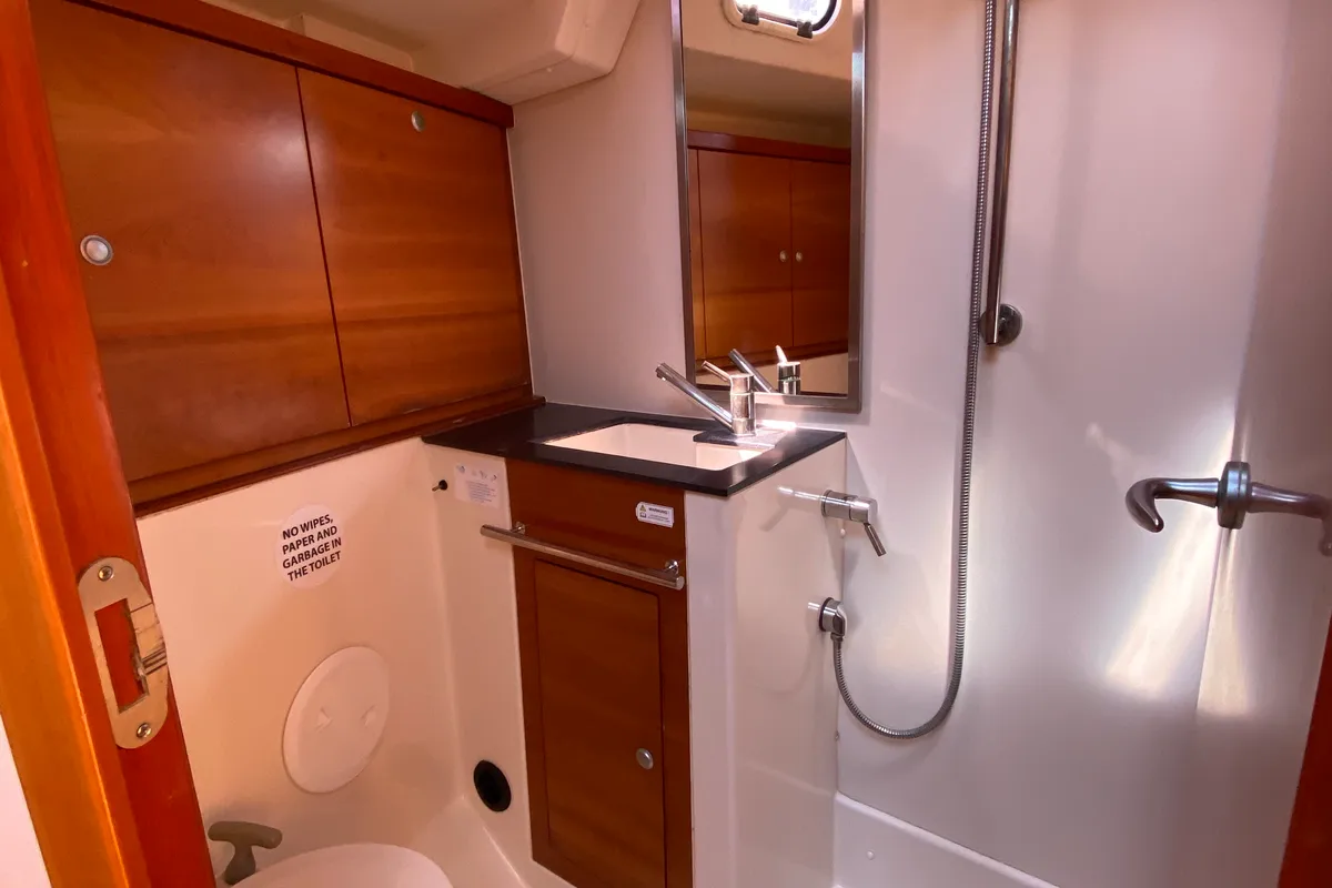 Head on Performance Cruiser, a Hanse Yachts Hanse 430e sailboat at Grad Pula, Croatia