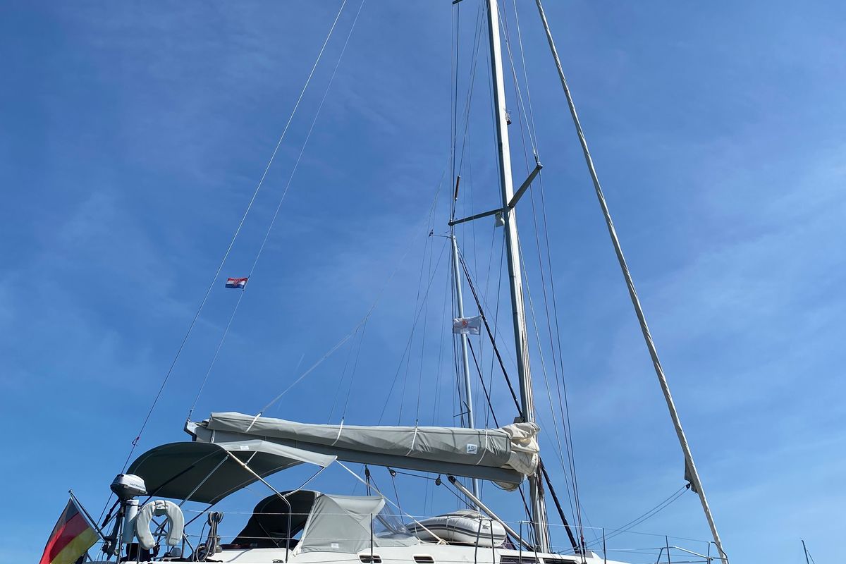 Exterior view of Performance Cruiser, a Hanse Yachts Hanse 430e sailboat at Grad Pula, Croatia