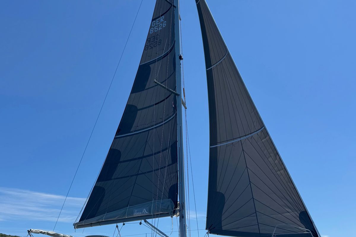 Exterior view of Performance Cruiser, a Hanse Yachts Hanse 430e sailboat at Grad Pula, Croatia