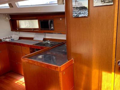 Galley of Sharel, a Beneteau Oceanis 48 sailboat at La Spezia, Italy