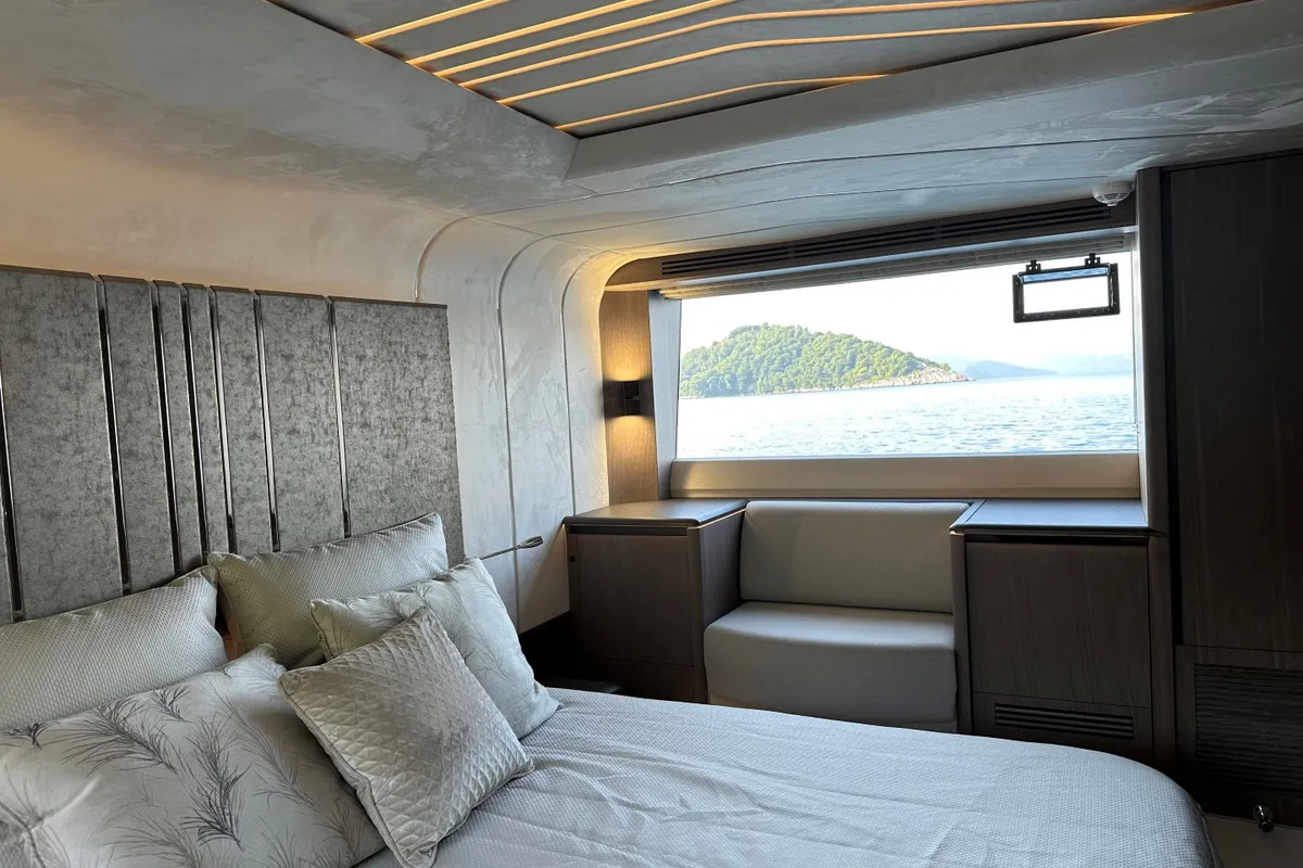 Cabin on PARADISE, a Galeon 680 Fly yacht at Dubrovnik, Croatia