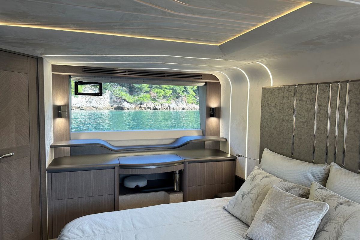 Cabin on PARADISE, a Galeon 680 Fly yacht at Dubrovnik, Croatia