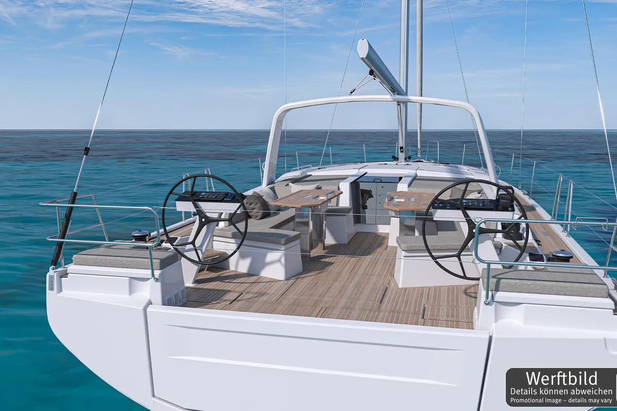 Cockpit of Orange, a Beneteau Oceanis 52 sailboat at Grad Biograd na Moru, Croatia