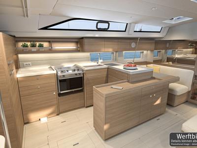 Galley of Orange, a Beneteau Oceanis 52 sailboat at Grad Biograd na Moru, Croatia