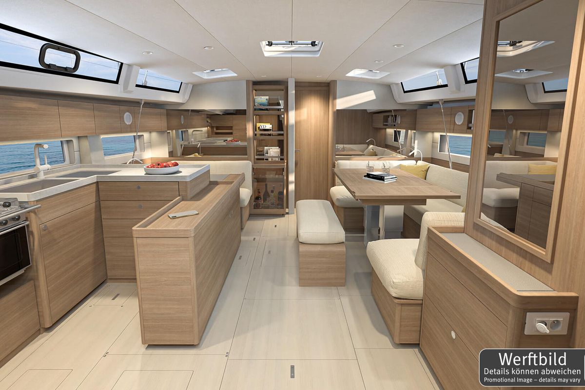 Salon of Orange, a Beneteau Oceanis 52 sailboat at Grad Biograd na Moru, Croatia
