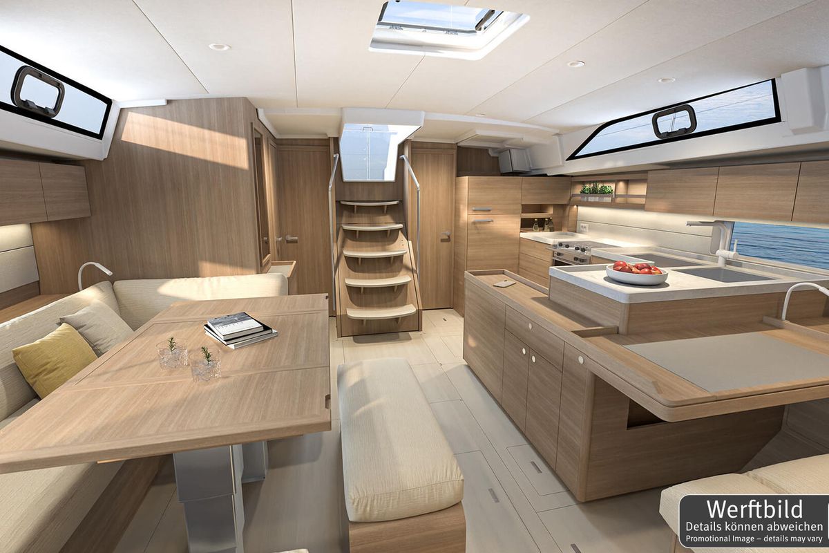 Salon of Orange, a Beneteau Oceanis 52 sailboat at Grad Biograd na Moru, Croatia