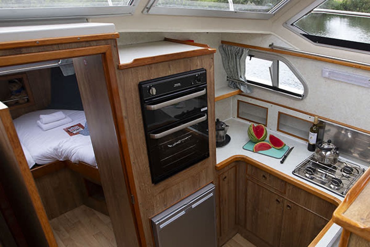 Galley of Crusader, a Cygnet Crusader motorboat at Hindeloopen, Netherlands