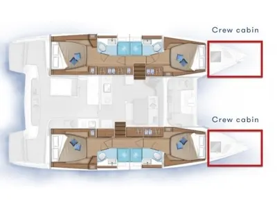Floor plan of Xhenia, a Lagoon 46 catamaran at Municipal Unit of Rhodes, Greece