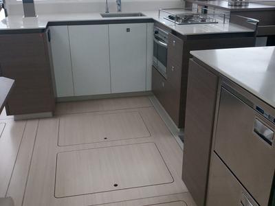 Galley of Mitsu, a Leopard 42 catamaran at Cannigione, Italy