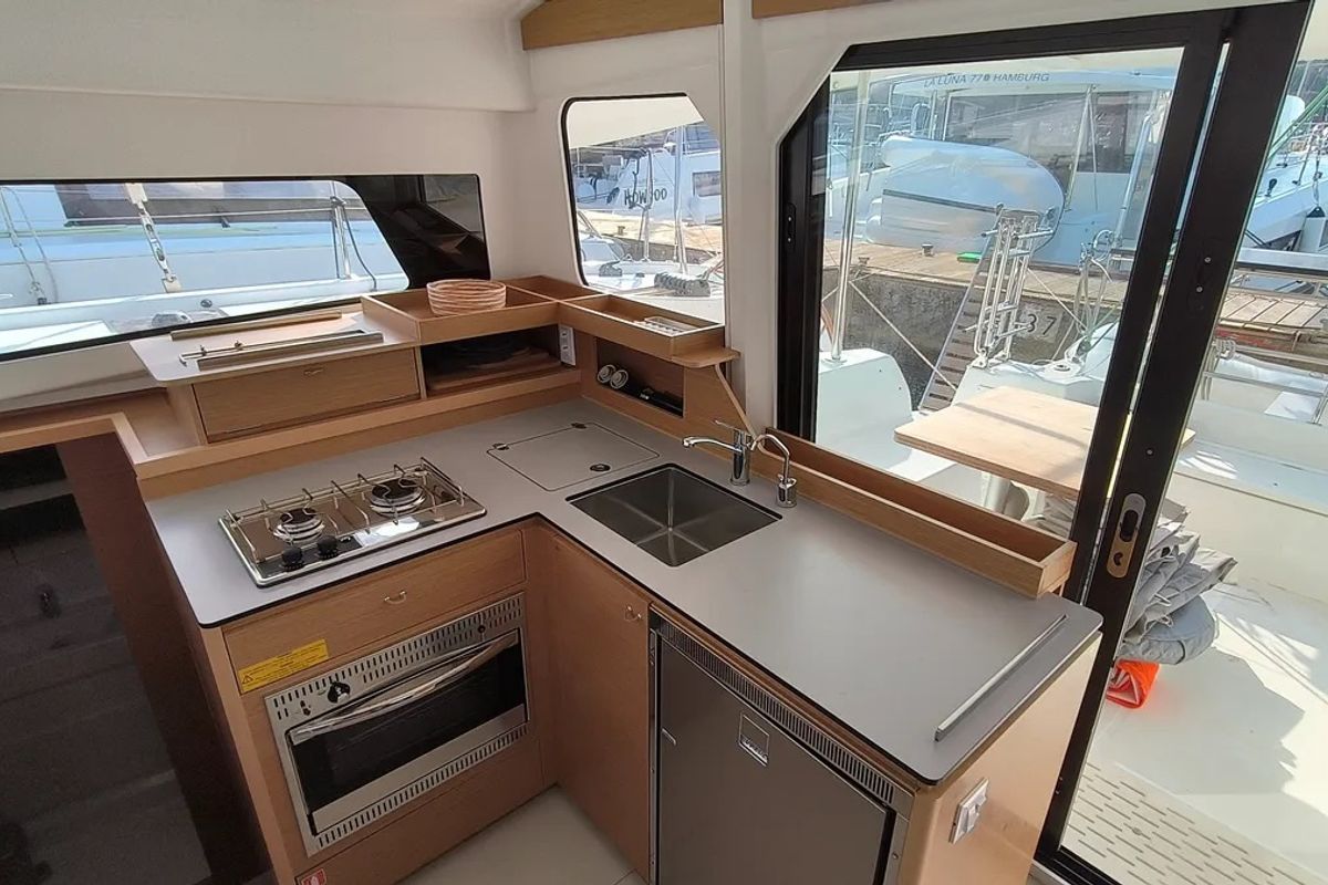 Galley of GINGER FIZZ V, a Excess 11 catamaran at Grad Pula, Croatia