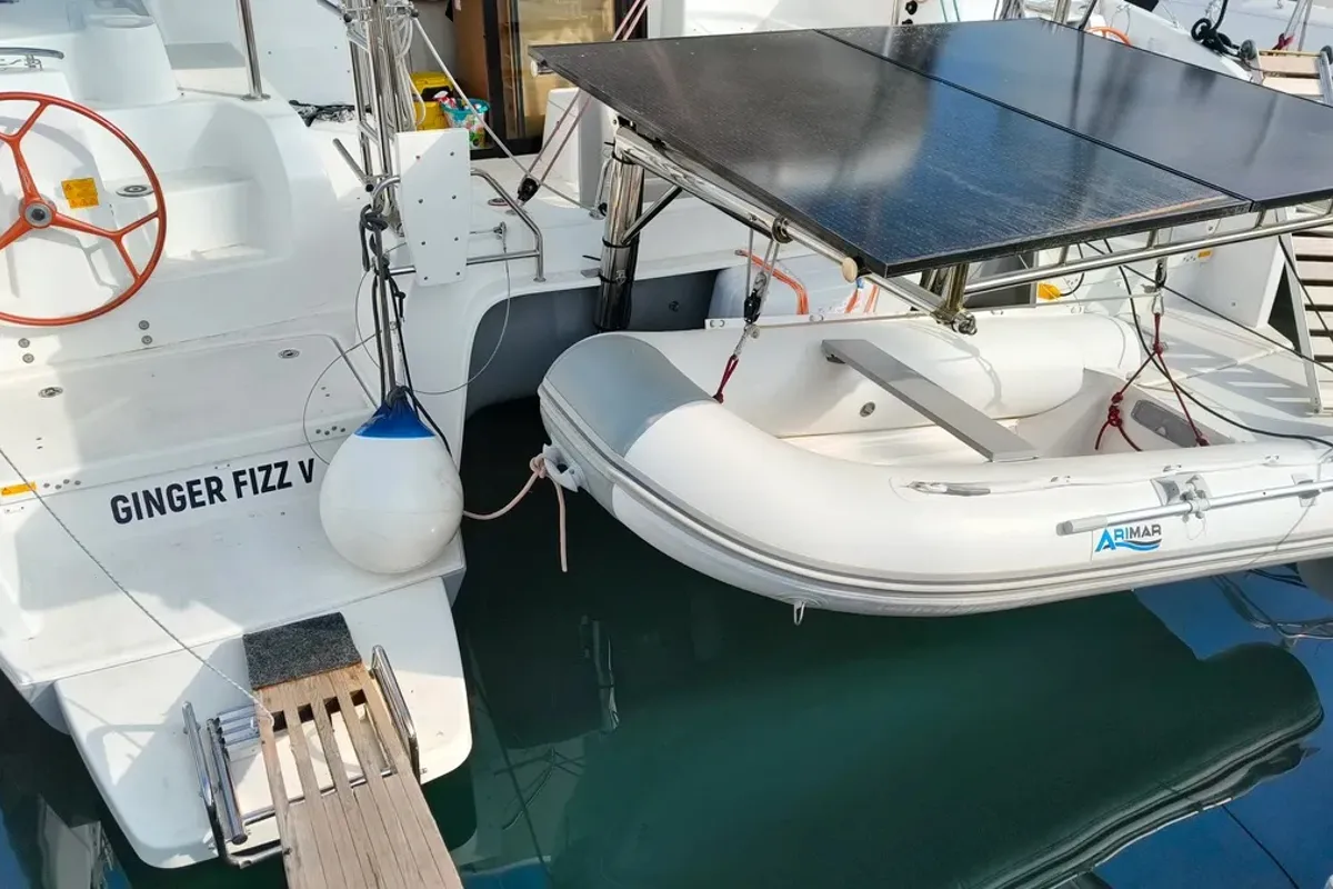 Exterior view of GINGER FIZZ V, a Excess 11 catamaran at Grad Pula, Croatia
