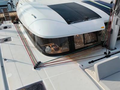 Deck of GINGER FIZZ V, a Excess 11 catamaran at Grad Pula, Croatia