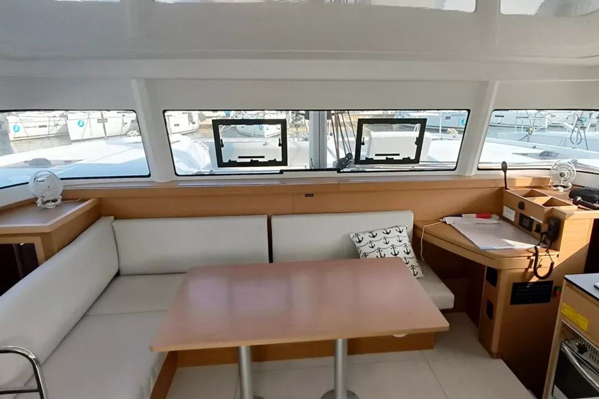 Salon of GINGER FIZZ V, a Excess 11 catamaran at Grad Pula, Croatia