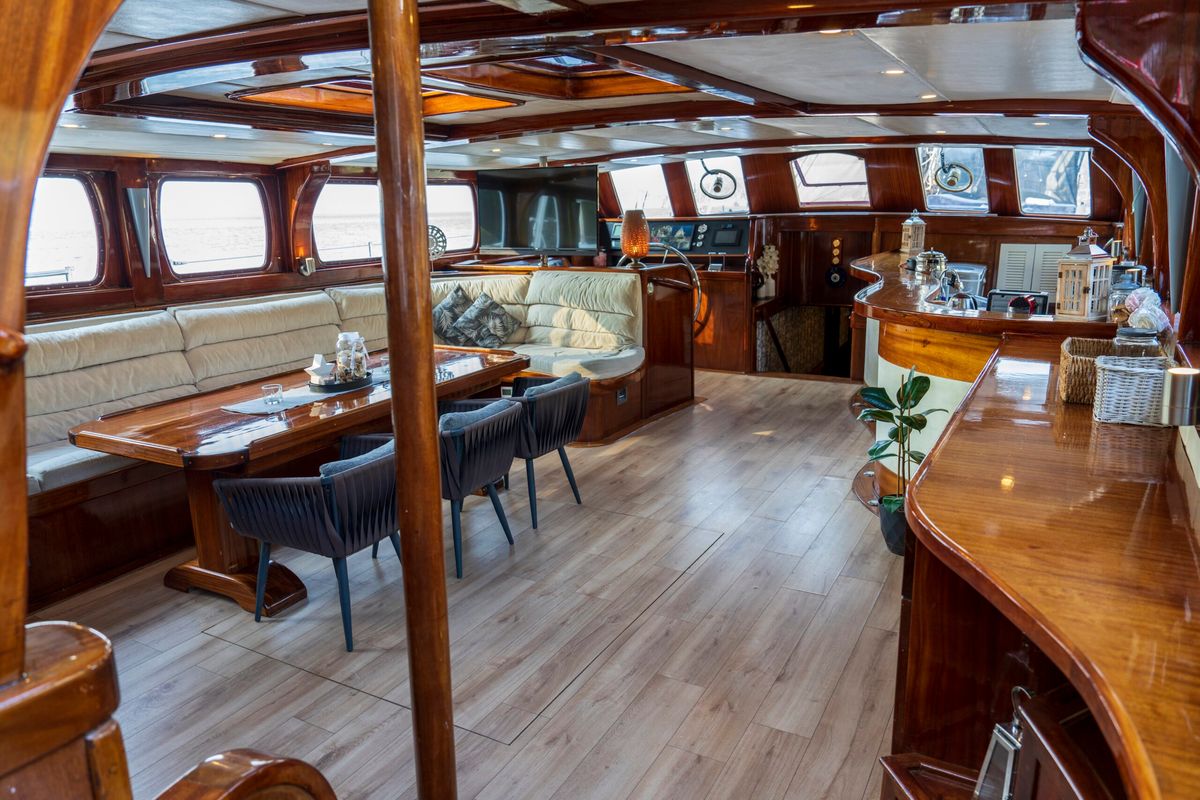 Salon of Nautilus, a Unknown Nautilus yacht at Fethiye, Turkey