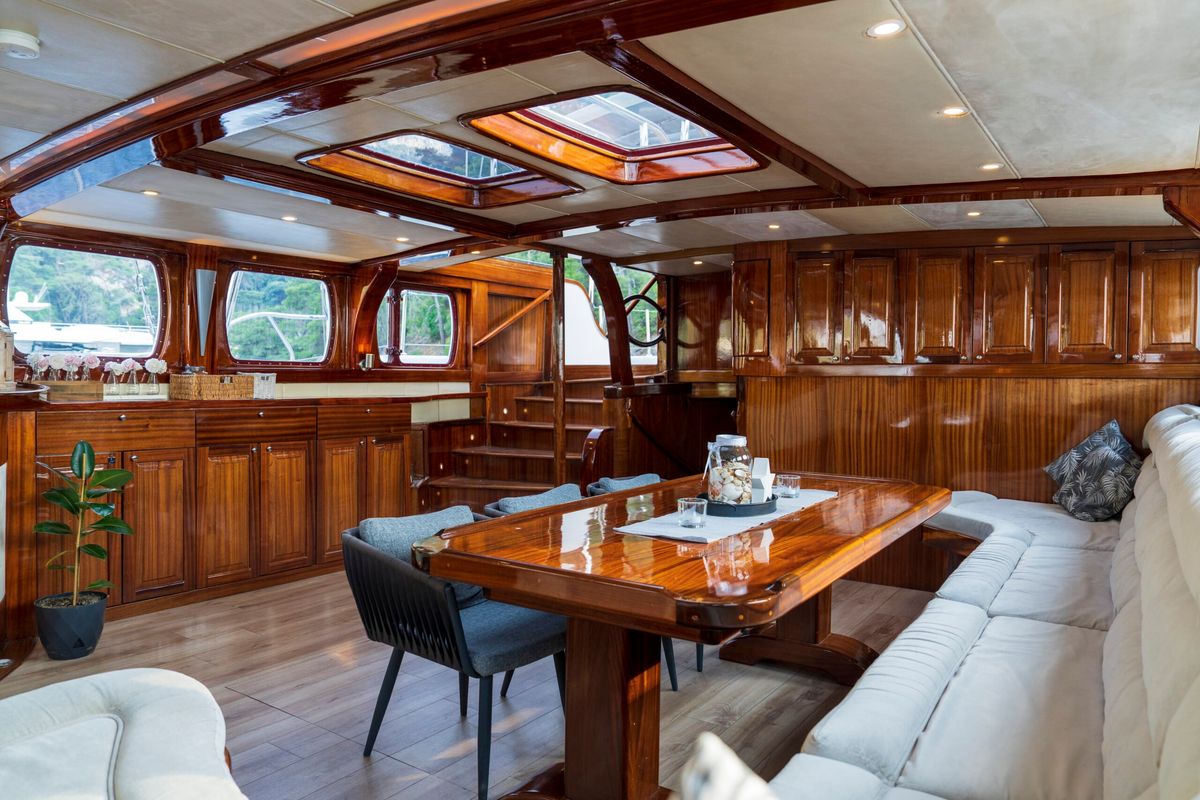 Salon of Nautilus, a Unknown Nautilus yacht at Fethiye, Turkey