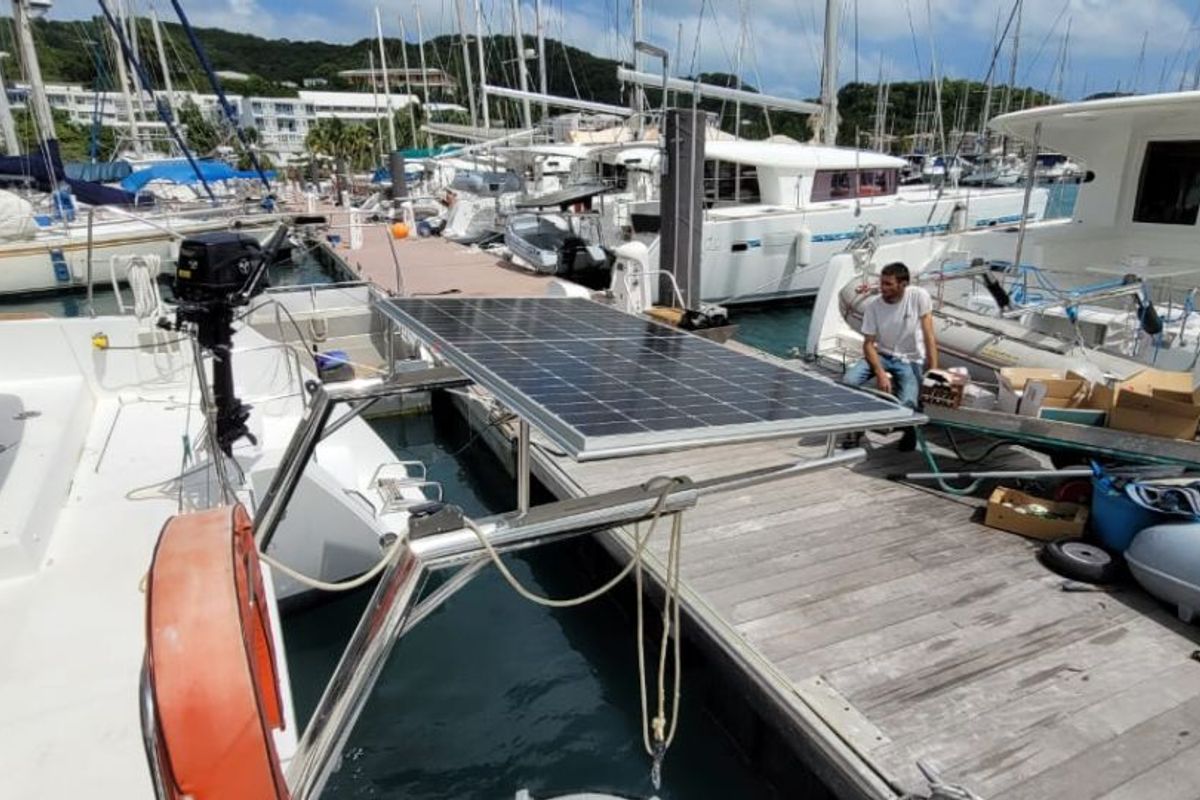 Exterior view of Belle, a Lagoon 450 Sport catamaran at Alameda, United States