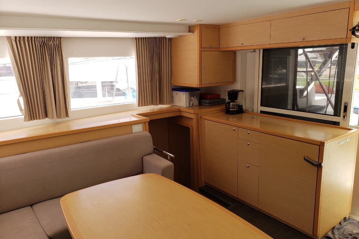 Salon of Belle, a Lagoon 450 Sport catamaran at Alameda, United States