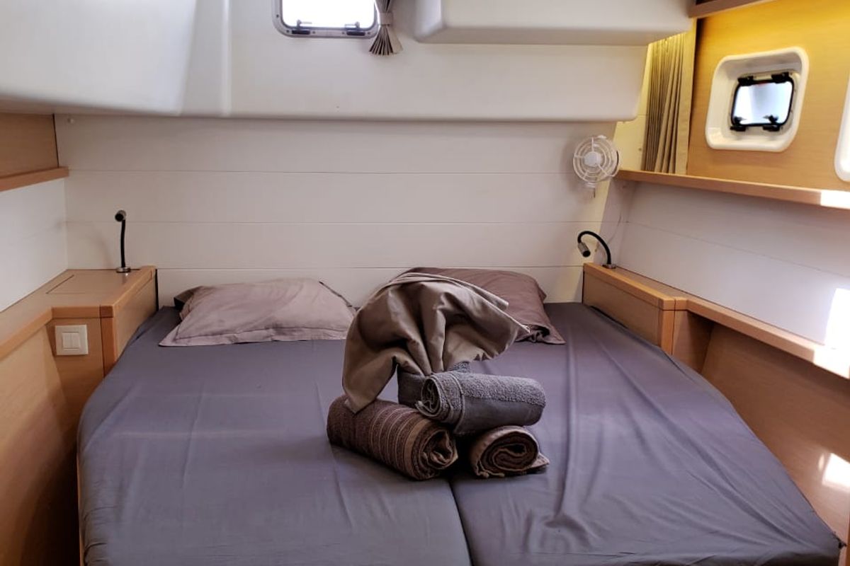 Cabin on Belle, a Lagoon 450 Sport catamaran at Alameda, United States