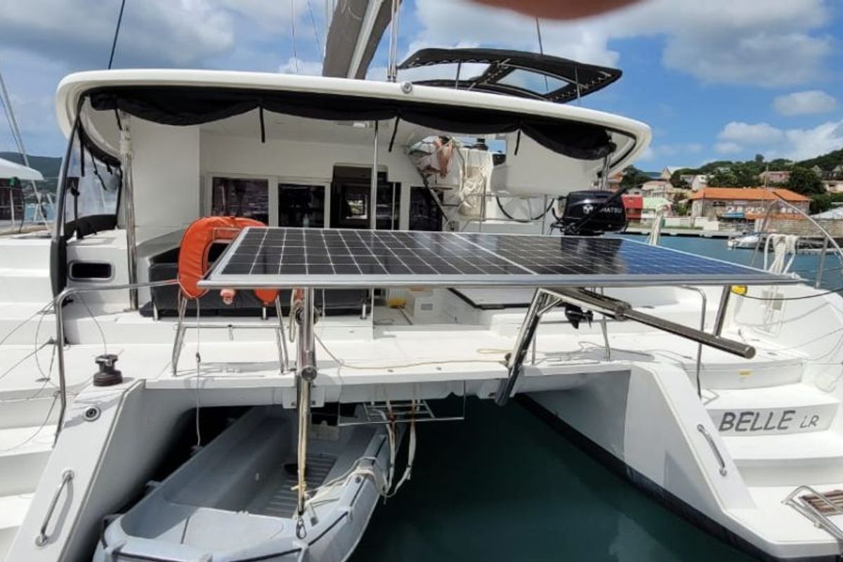 Exterior view of Belle, a Lagoon 450 Sport catamaran at Alameda, United States
