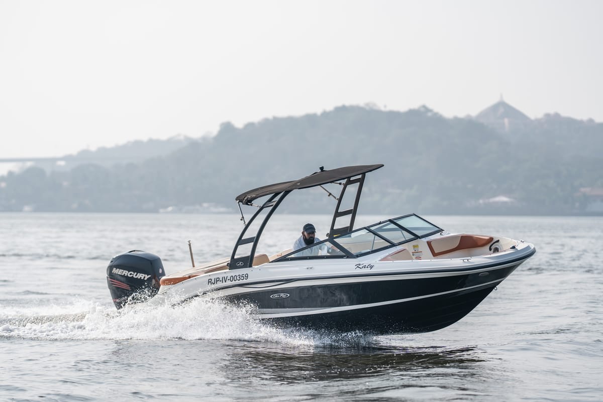 Exterior view of Katy, a Sea Ray Boats Sea Ray SPX 210 motorboat at Panaji, India